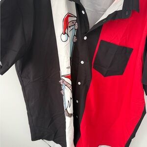 Lucky Brand Red and Black Panel Holiday Button-Up Shirt